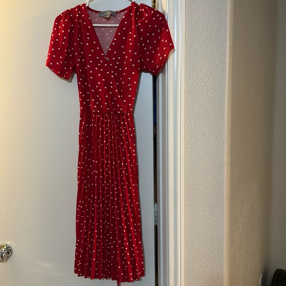 Red polka dots dress